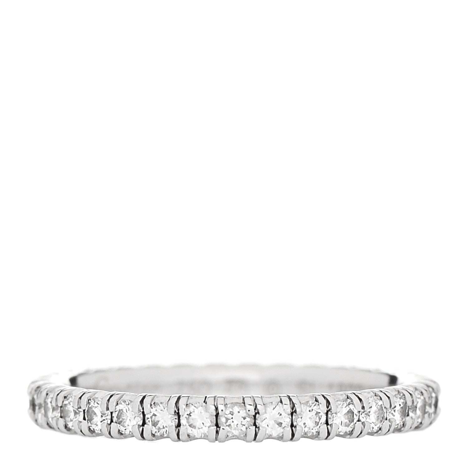 Cartier 18K White Gold Diamond 2mm Etincelle de Cartier Wedding Band Ring 46 3.75 1 of 5