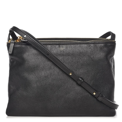 Celine Lambskin Large Trio Crossbody Bag Black 1 of 7