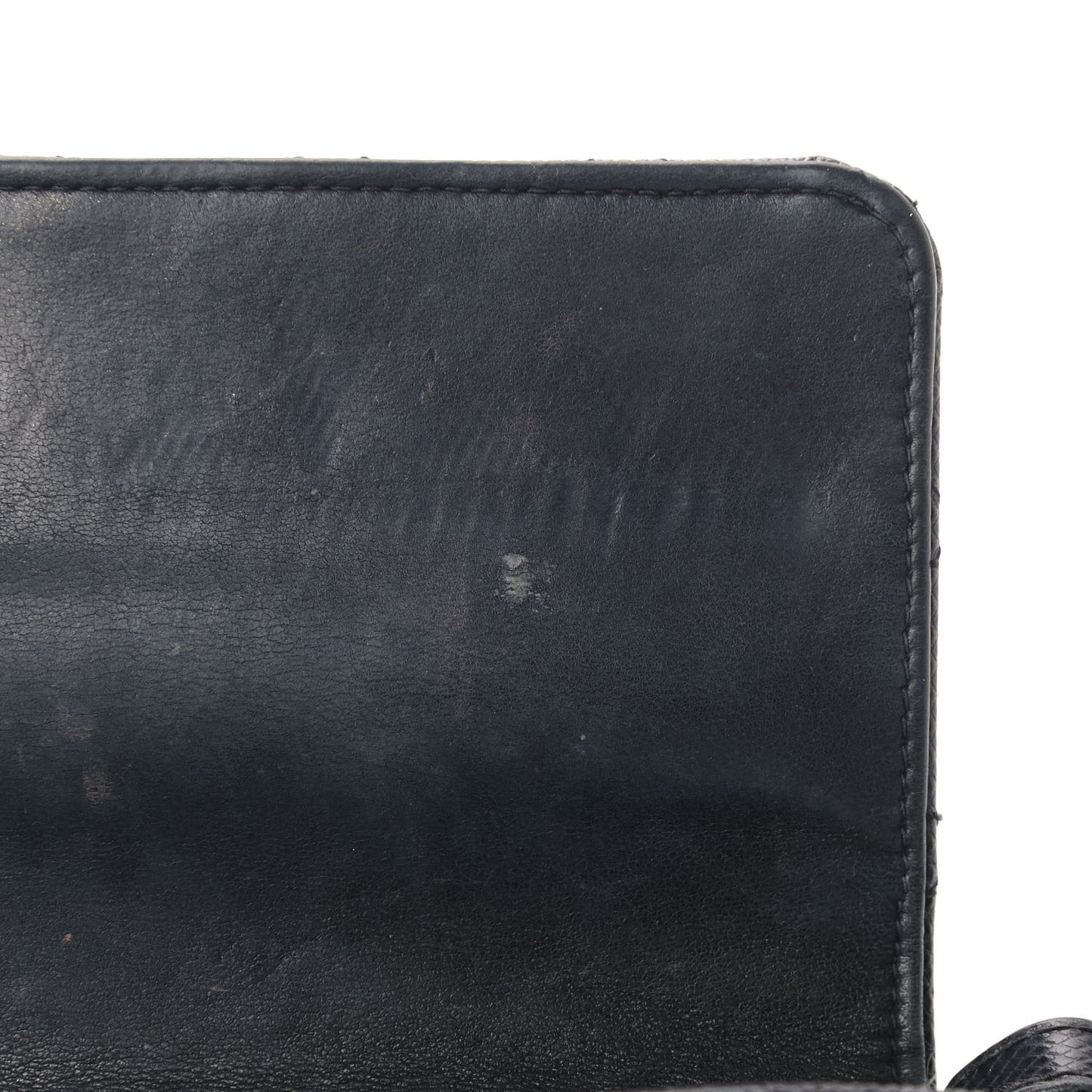 Metallic Calfskin Quilted Single Flap Black