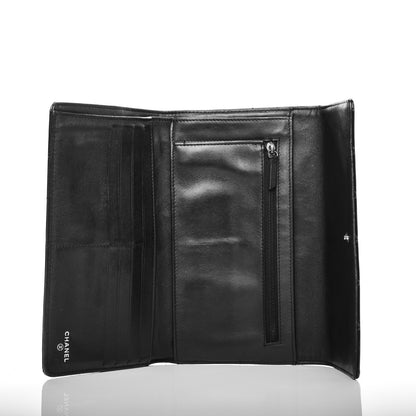 Chanel Patent Quilted Large Flap Wallet Black 5 of 7