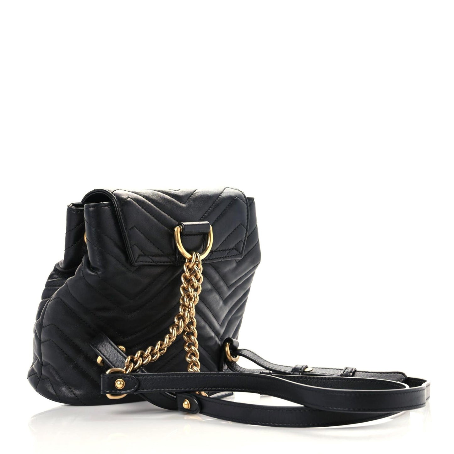 Calfskin Matelasse GG Marmont Flap Backpack Black