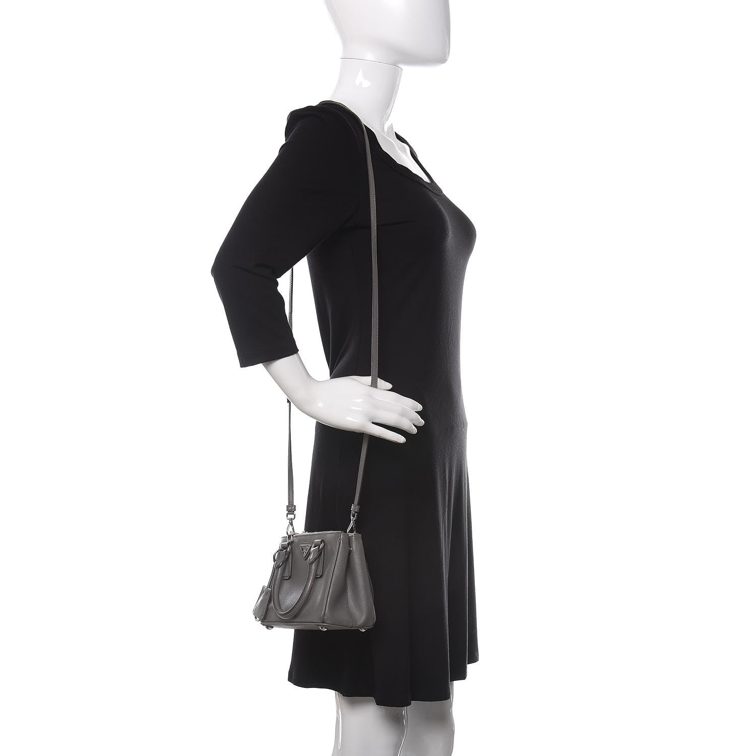 Prada Saffiano Micro Galleria Double Zip Tote Marmo 2 of 11