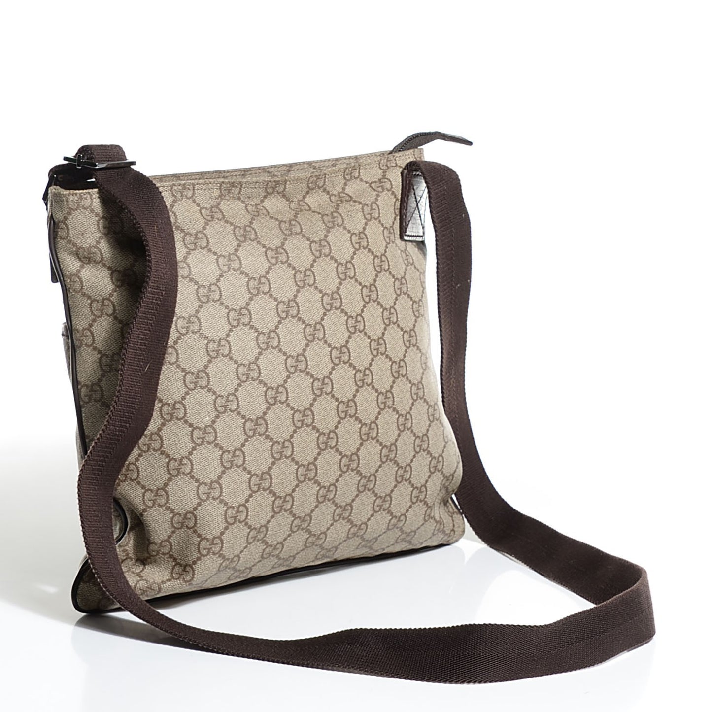 GG Plus Monogram Medium Flat Messenger Bag Dark Brown