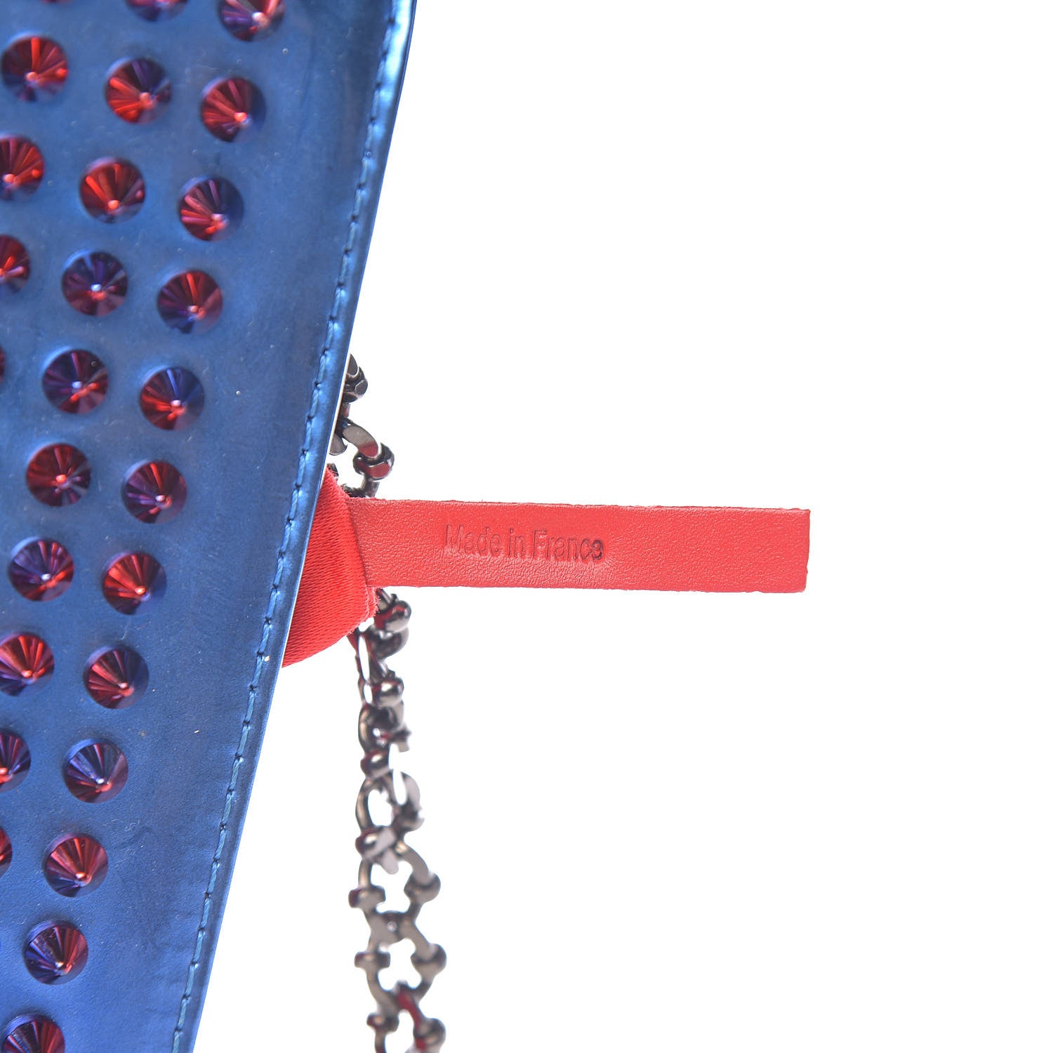 Christian Louboutin Patent Scarabe Loubiposh Spikes Chain Clutch Rose Digitale 7 of 11