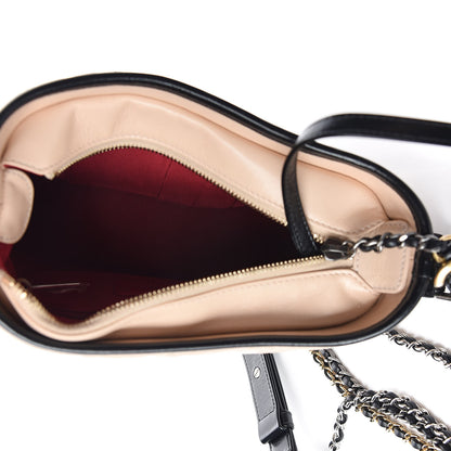 Chanel Aged Calfskin Quilted Small Gabrielle Hobo Beige Black 7 of 10