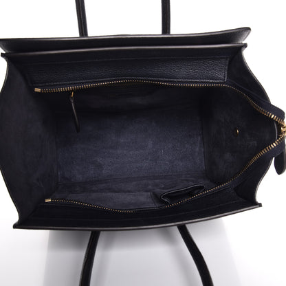 Celine Drummed Calfskin Micro Luggage Midnight 5 of 10