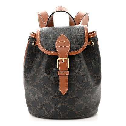 Celine Triomphe Canvas Calfskin Mini Folco Backpack Tan 1 of 8