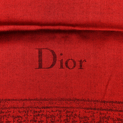 Christian Dior Cashmere Wool Scarf Red 2 of 3