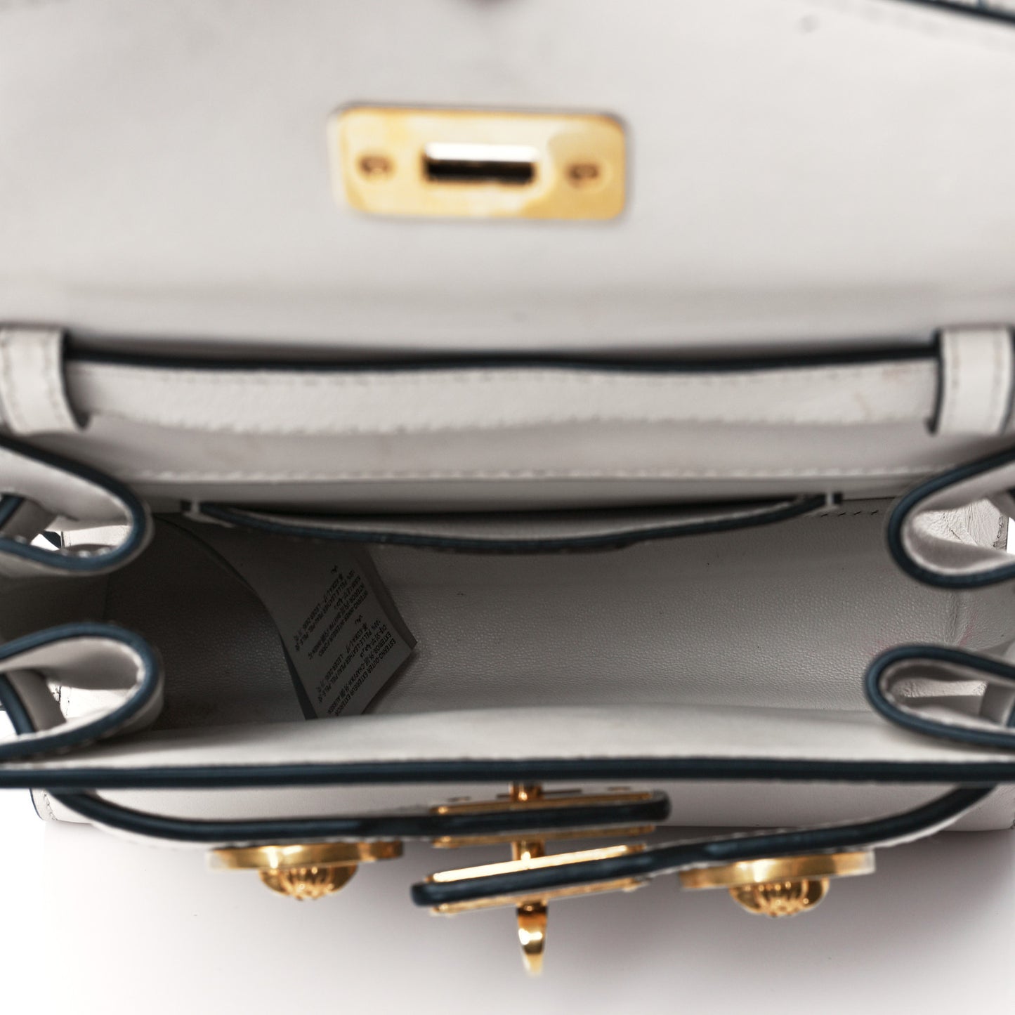 Calfskin Medusa Lock Top Handle Crossbody Bag White