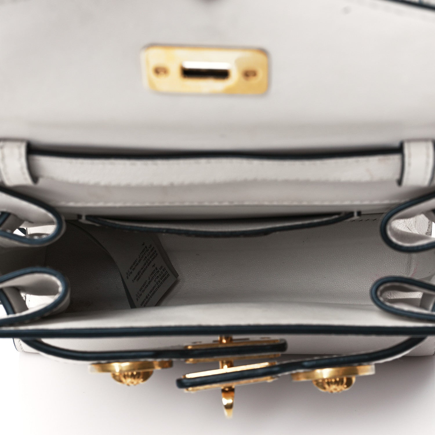 Versace Calfskin Medusa Lock Top Handle Crossbody Bag White 5 of 15