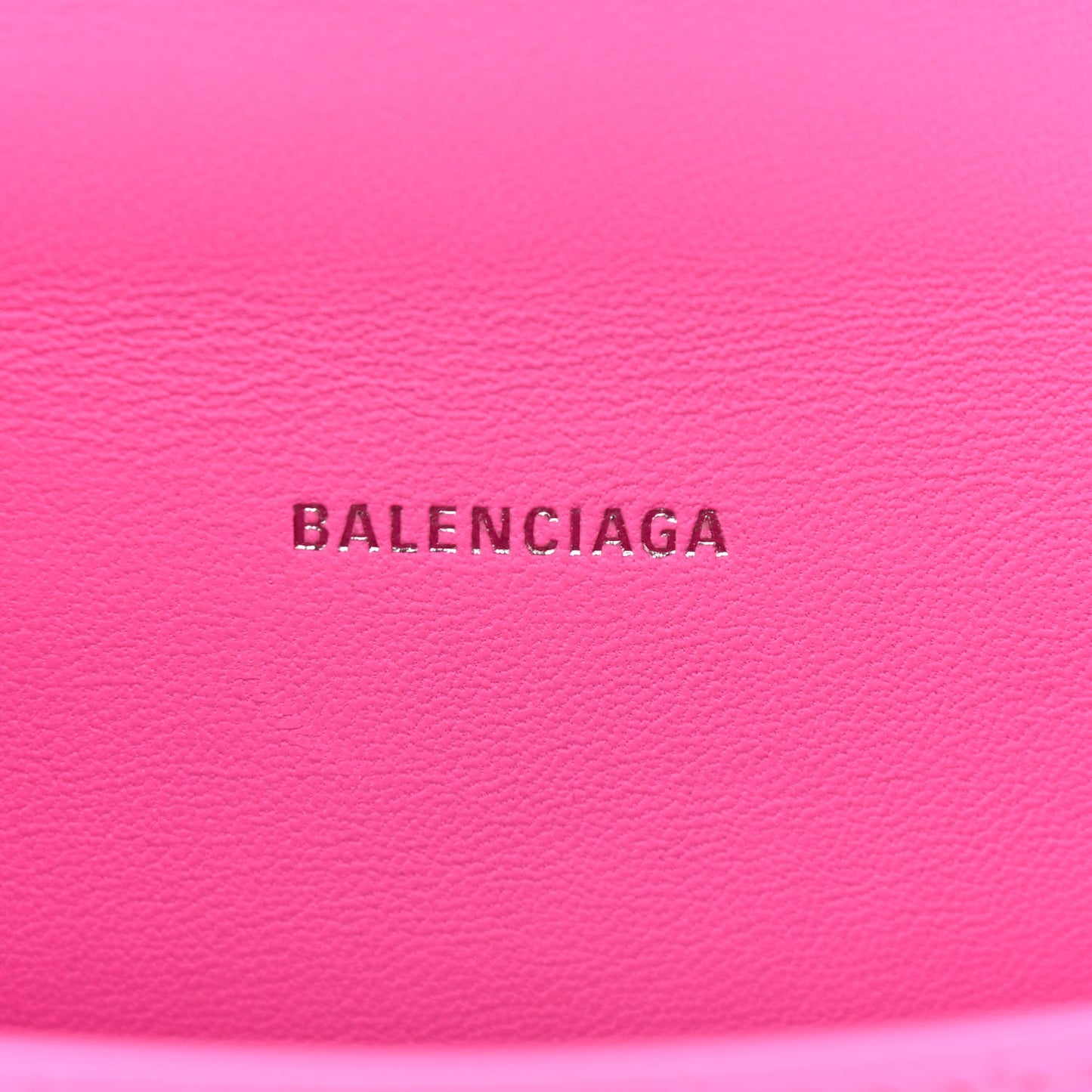 Shiny Calfskin Crocodile Embossed Hourglass Top Handle Bag XS Neon Pink