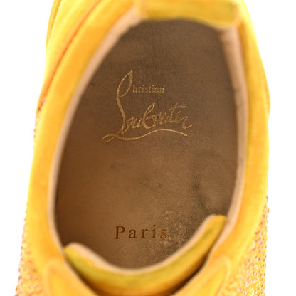 Christian Louboutin Calfskin Veau Velours Strass Louis Junior Flat Sneakers 41 Topaz 8 of 26