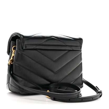 Saint Laurent Calfskin Y Quilted Monogram Toy Loulou Crossbody Bag Black 3 of 13