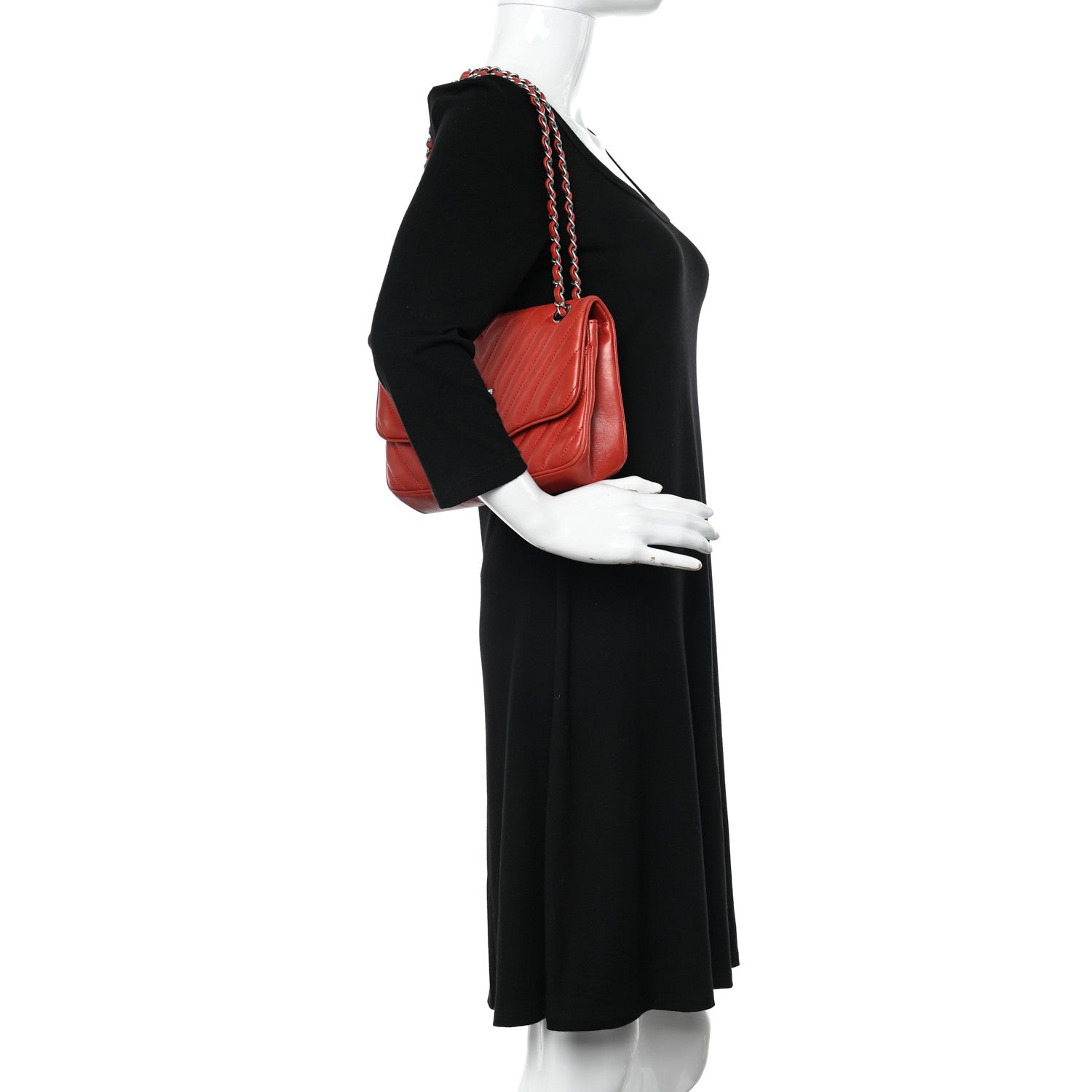 Chanel Lambskin Chevron Medium Leo Lion Flap Red 2 of 10