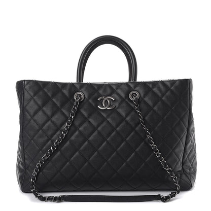 Chanel Caviar Quilted Large Coco Handle Shopping Tote Black 1 of 10