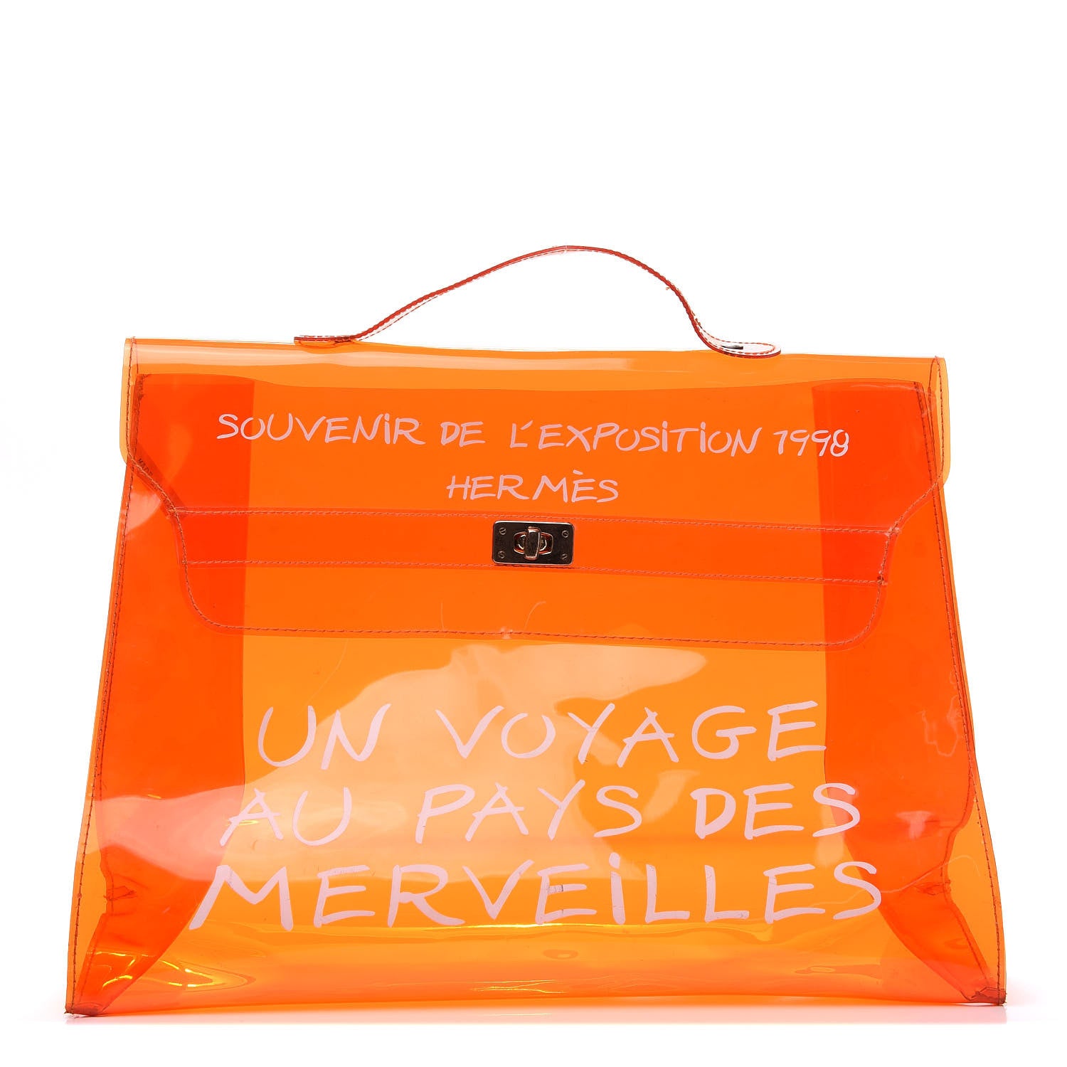 Hermes Vinyl Souvenir De L'Exposition Kelly Orange 1 of 8
