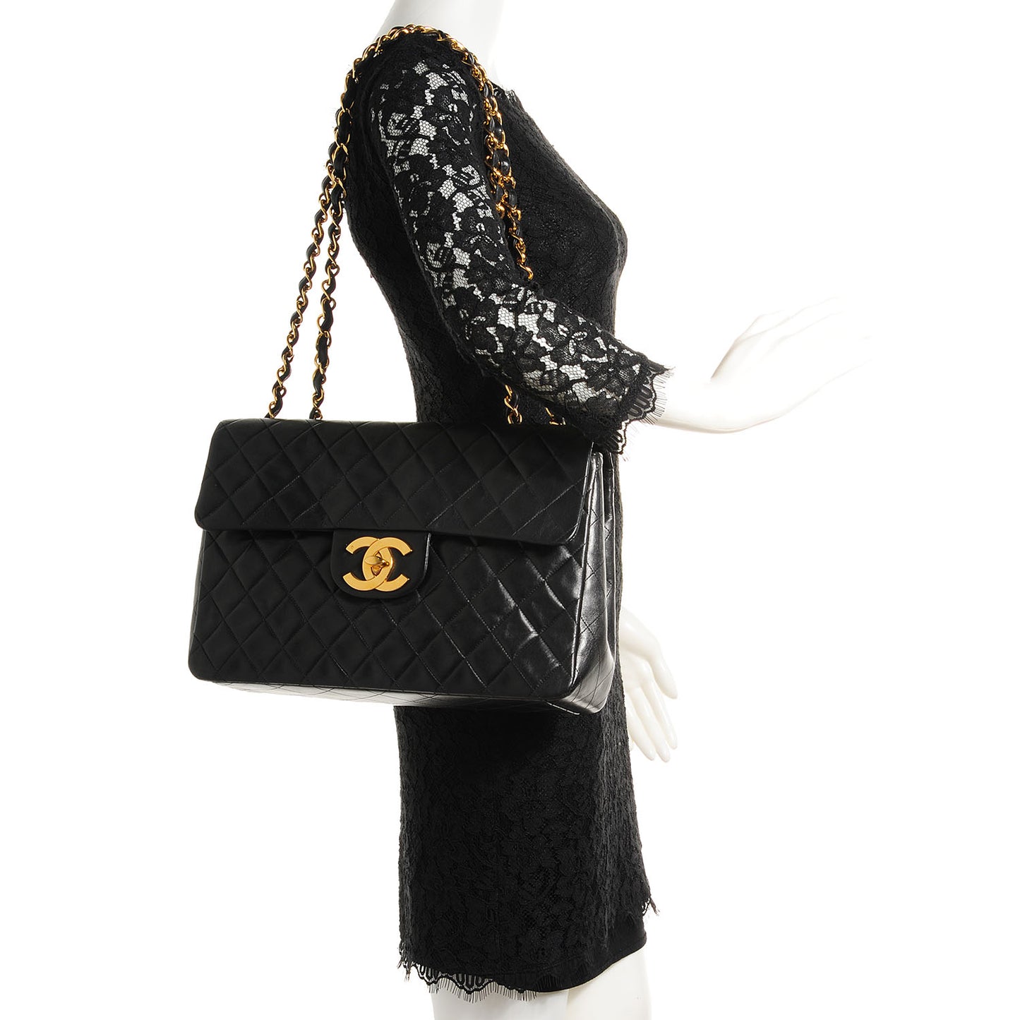 Lambskin XL Jumbo Flap Black