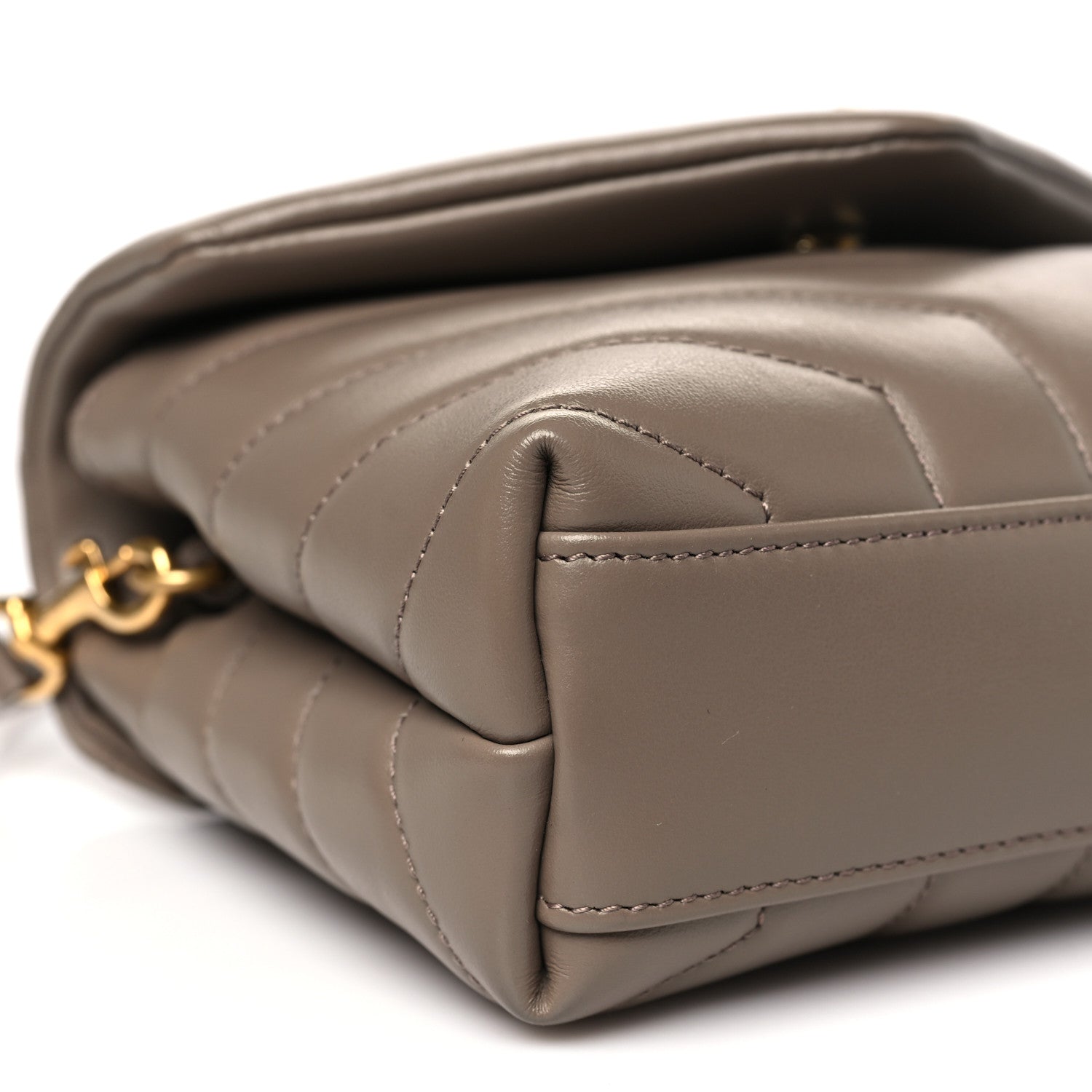 Saint Laurent Calfskin Y Quilted Monogram Toy Loulou Crossbody Bag Taupe 9 of 11