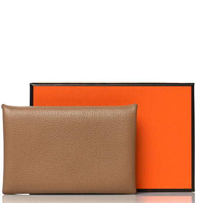 Hermes Evercolor Calvi Card Case Chai 10 of 10