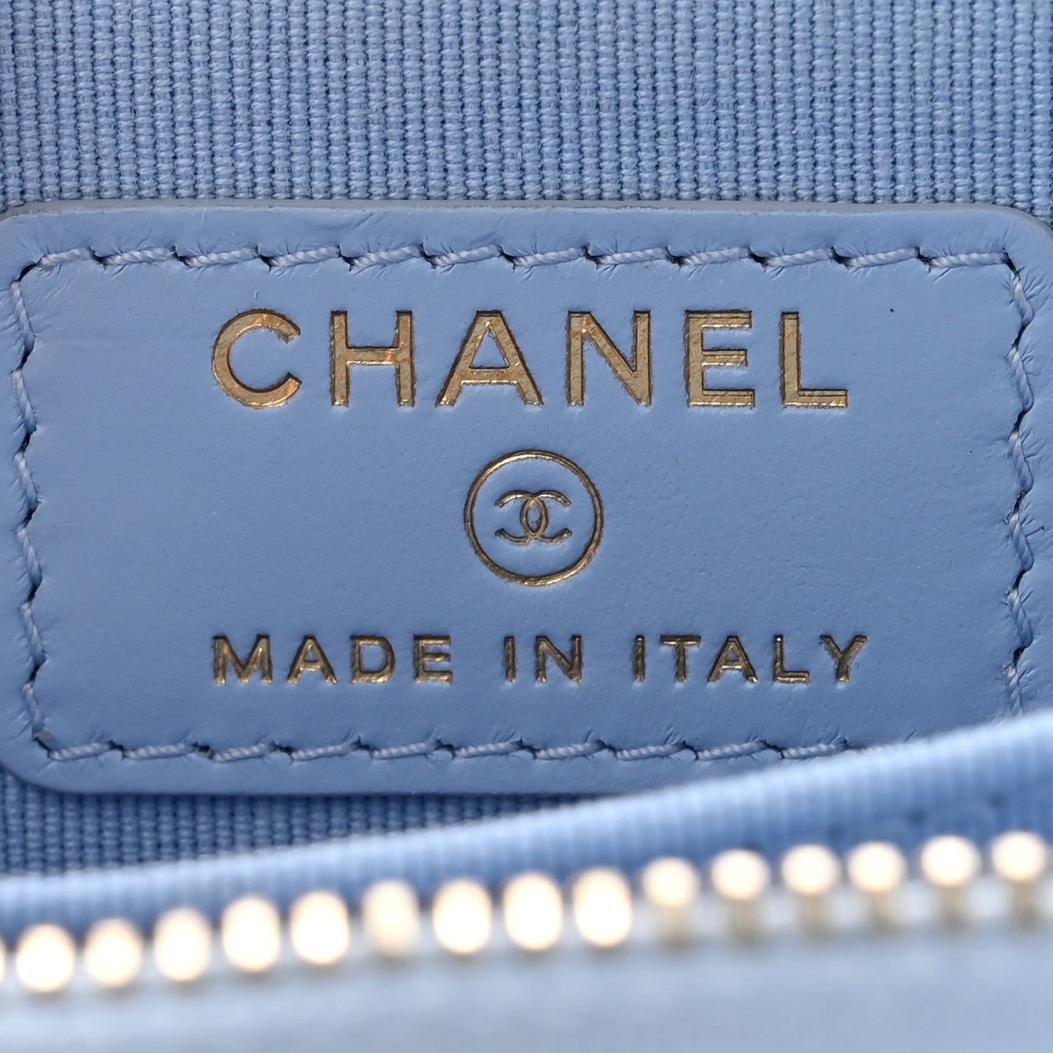 Chanel Caviar Quilted Zip Coin Purse Light Blue 6 of 7