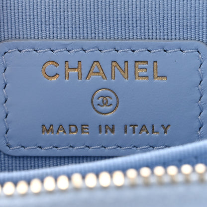 Chanel Caviar Quilted Zip Coin Purse Light Blue 6 of 7