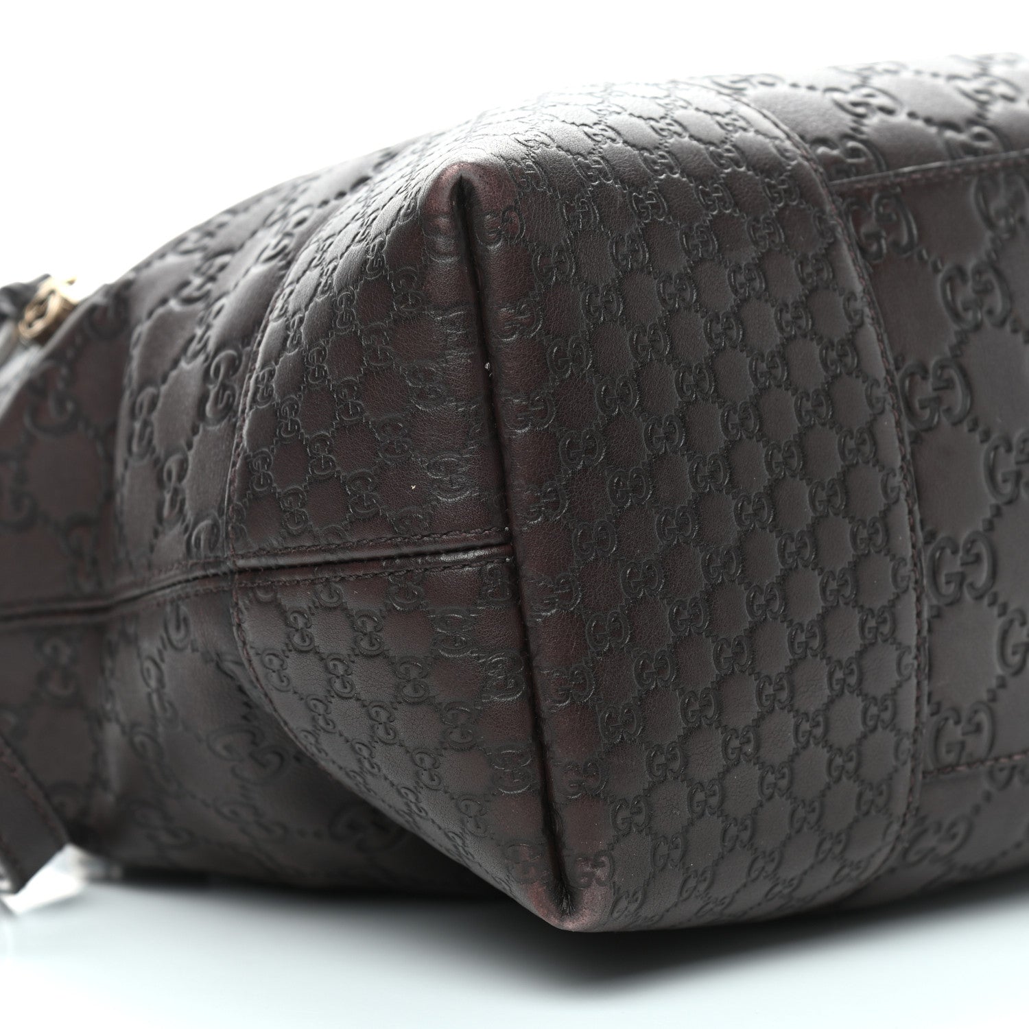 Gucci Guccissima Medium Bree Foldover Tote Chocolate 6 of 13