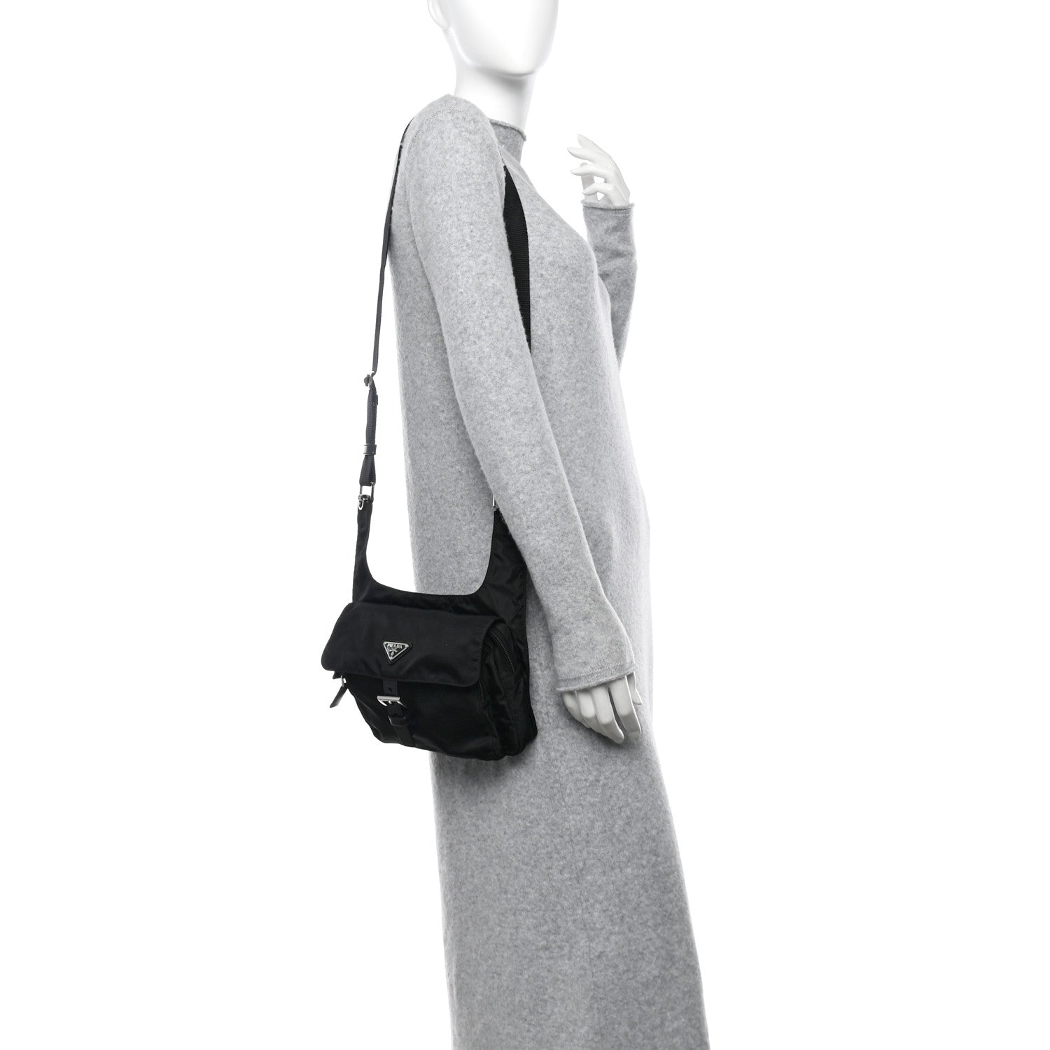Prada Nylon Vela Messenger Black 2 of 10