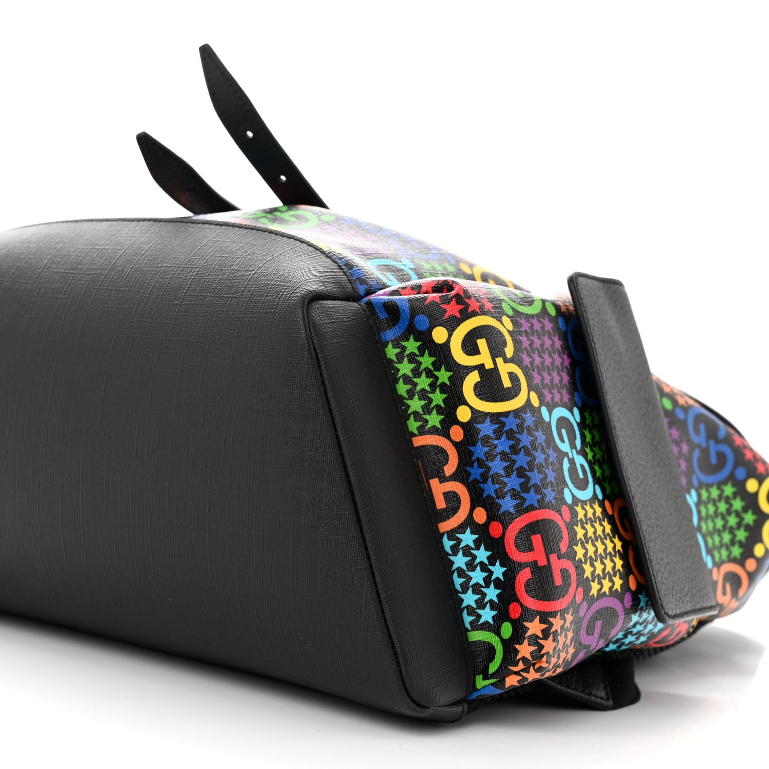 Gucci GG Supreme Monogram Psychedelic Medium Double Buckle Backpack Black Multicolor 10 of 11