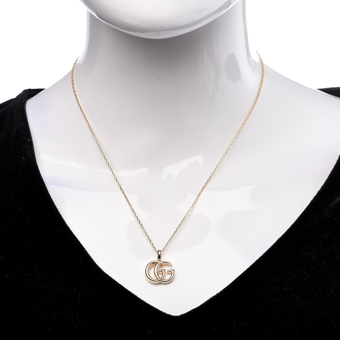 18K Yellow Gold Running G Pendant Necklace