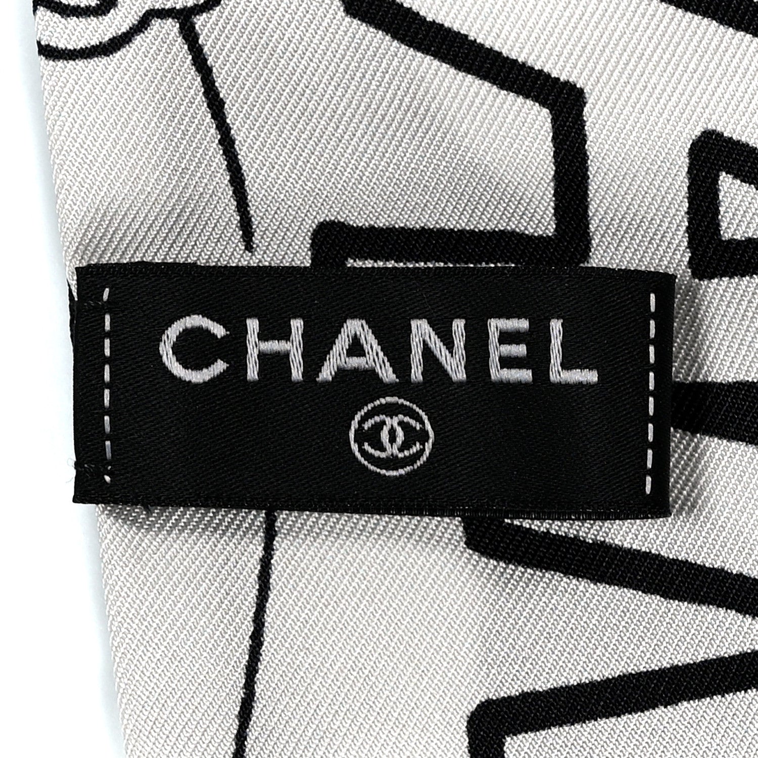 Chanel Silk CC Comics Slim Bandeau White Black 3 of 3