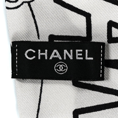 Chanel Silk CC Comics Slim Bandeau White Black 3 of 3