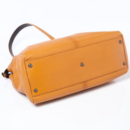 Fendi Goatskin Zucca Large Peekaboo Iconic Satchel Ocra Tobacco Moro 5 of 9