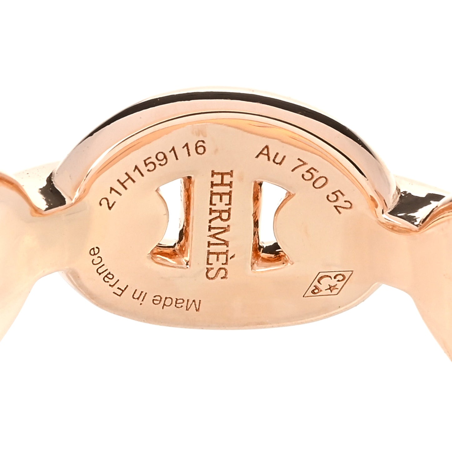 18K Rose Gold PM Chaine d'Ancre Enchainee Double Ring 52 6