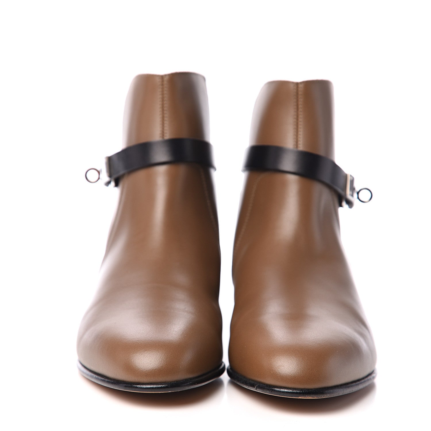 Hermes Calfskin Neo Low Boots 38 Taupe Black 2 of 11