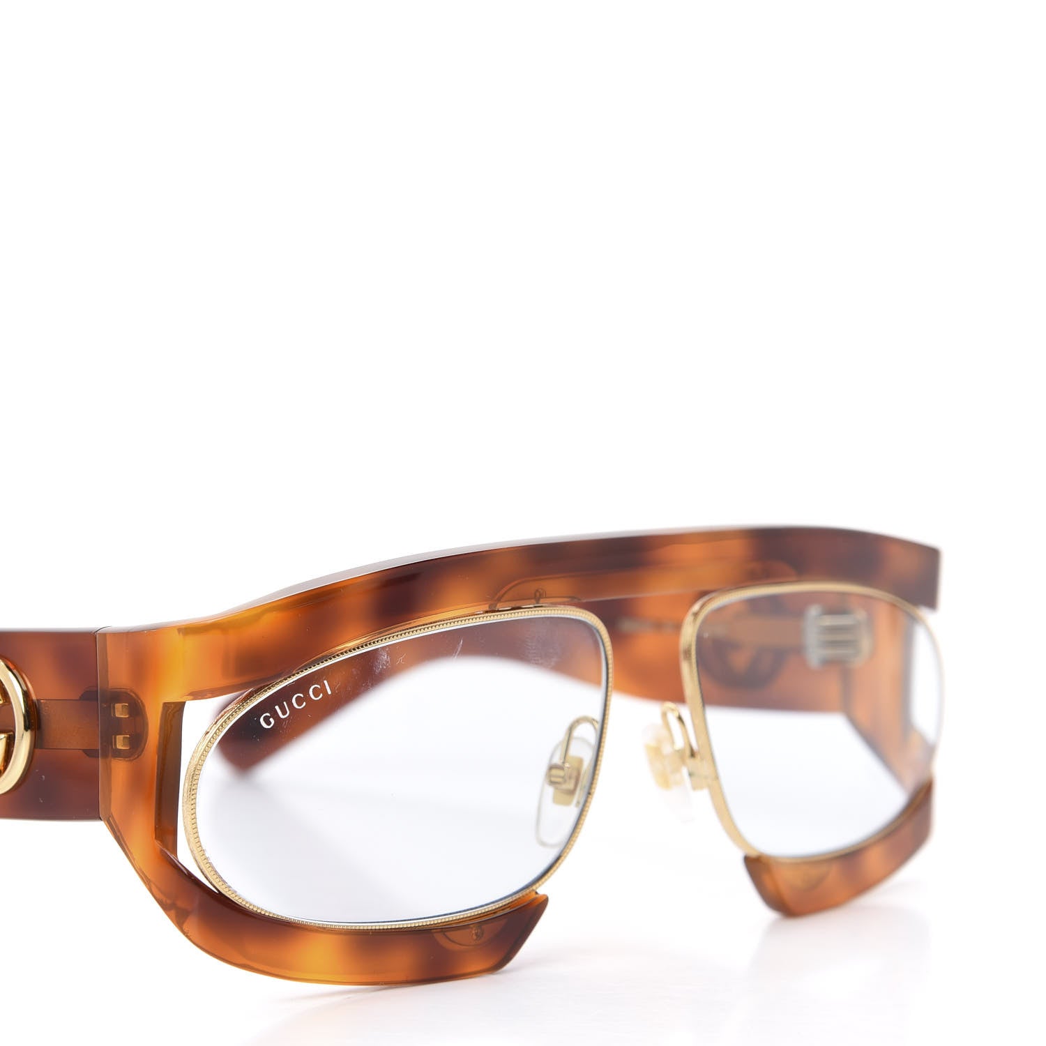 Gucci Oval Sunglasses GG0233S Tortoiseshell Gold 7 of 8