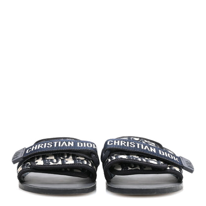 Christian Dior Nylon Oblique Dio(r)evolution Slide Sandals 40 Deep Blue 3 of 9