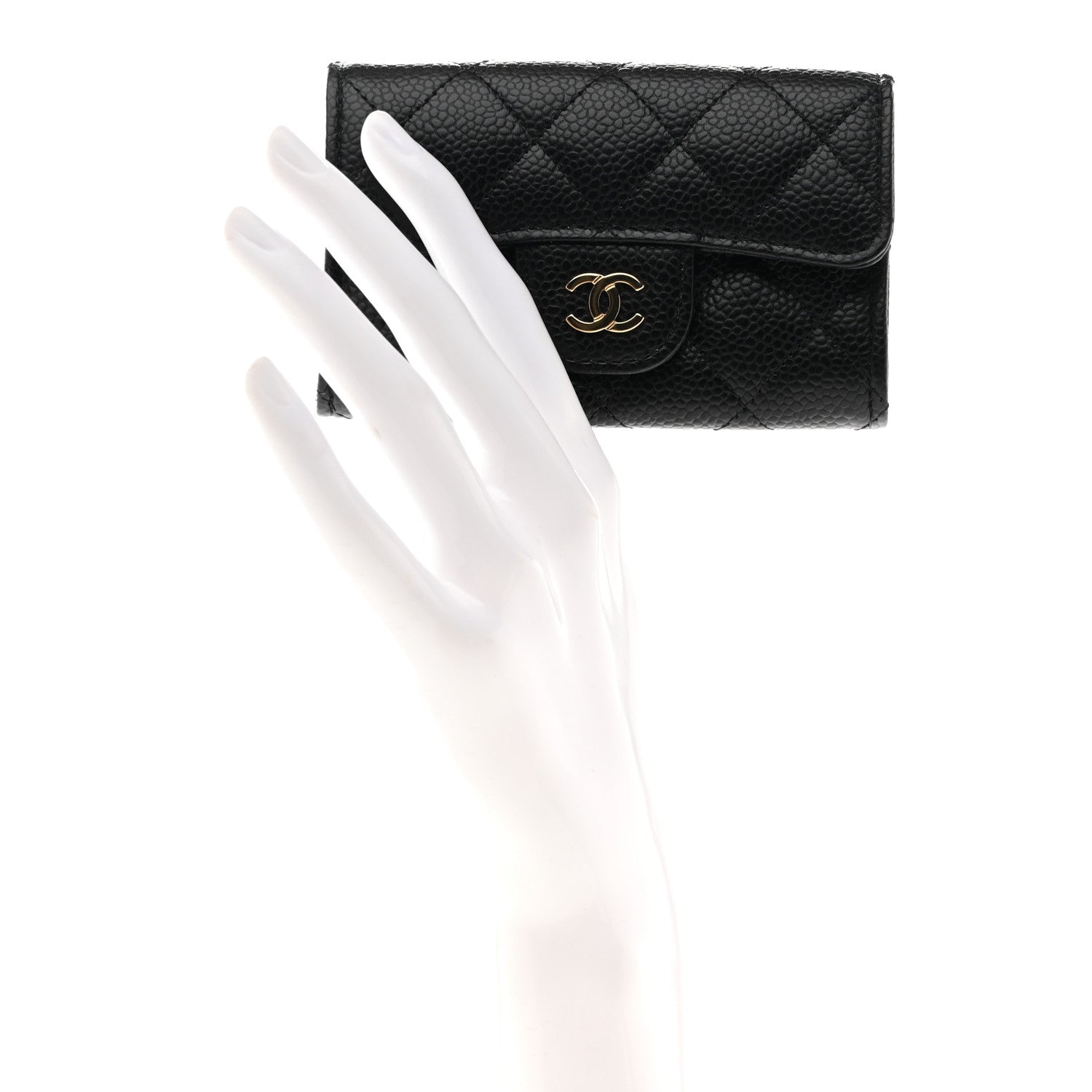Chanel Caviar Quilted Flap Card Holder Wallet Black 2 of 9