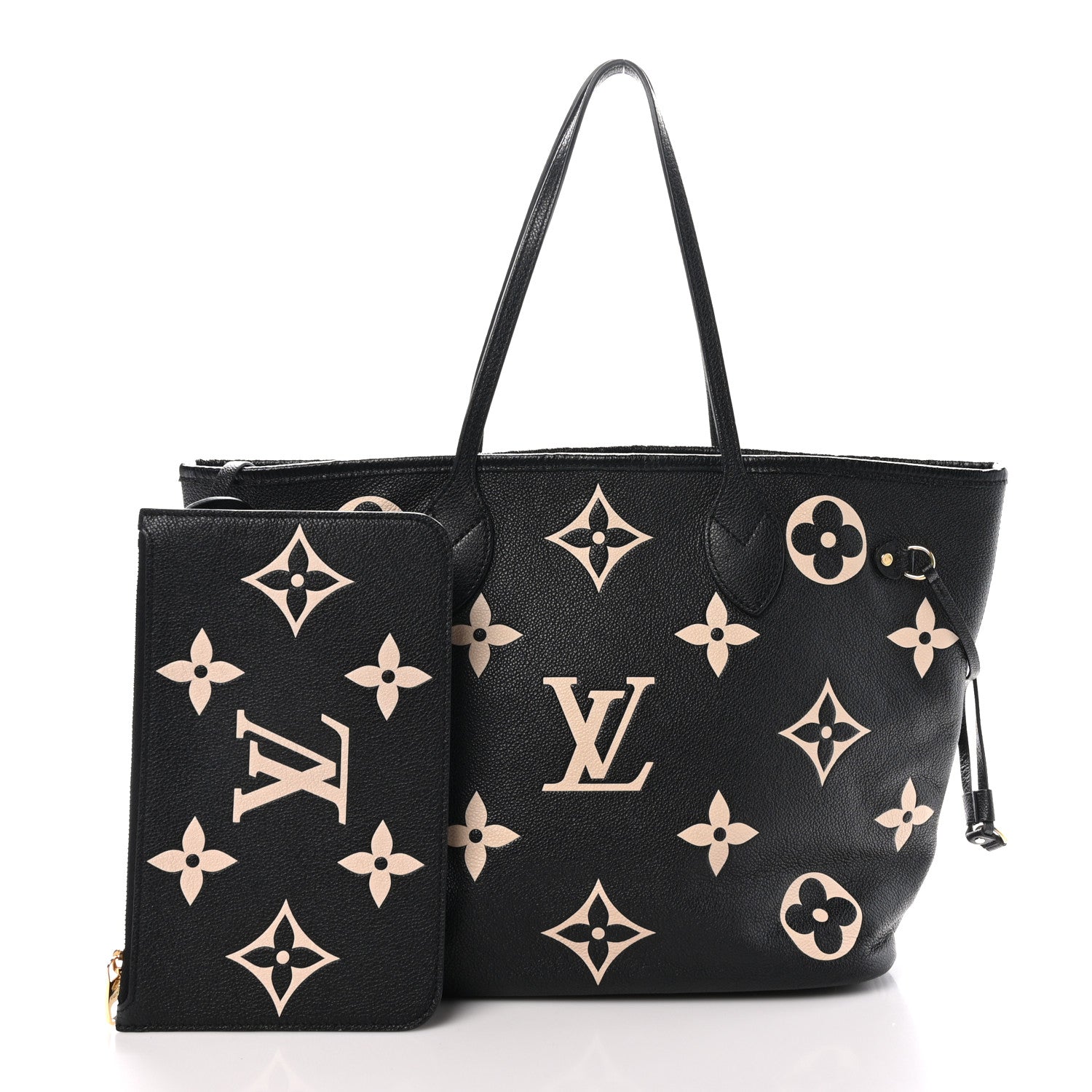 Louis Vuitton Empreinte Monogram Giant Neverfull MM Black Beige 3 of 10