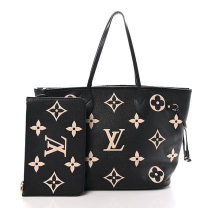 Louis Vuitton Empreinte Monogram Giant Neverfull MM Black Beige 3 of 10