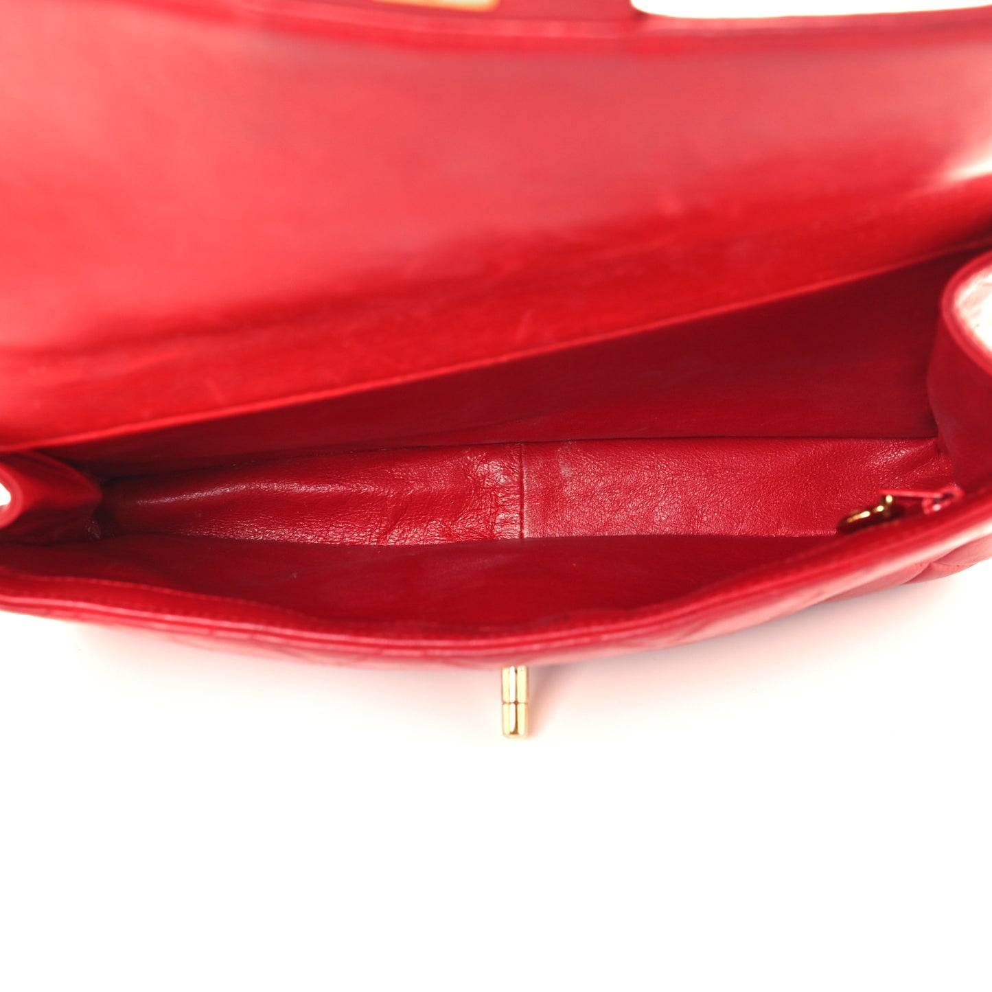 Lambskin Quilted Medium Double Sided Flap Red
