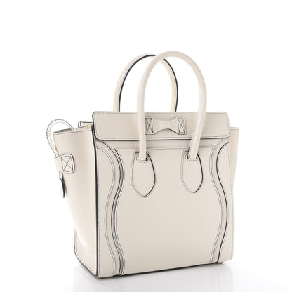 Celine Satin Calfskin Micro Debossed Luggage White 3 of 9