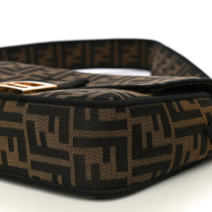 Fendi Fabric Jacquard FF 1974 Medium Baguette Tobacco Moro Black 12 of 12