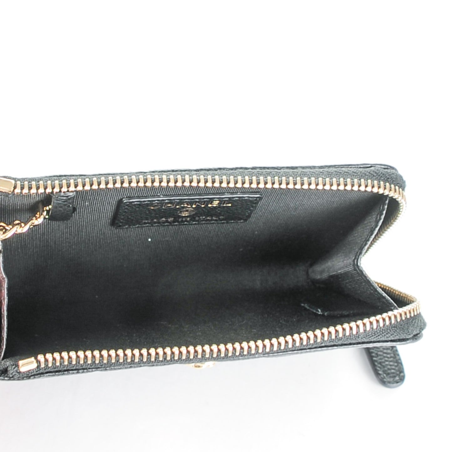 Caviar Camellia Embossed Key Holder Case Black