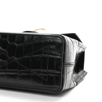 Mulberry Calfskin Crocodile Embossed Micro Seaton Black 6 of 10
