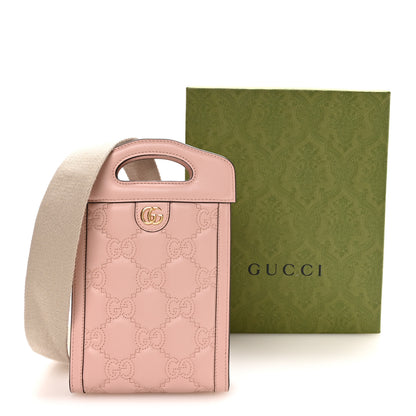 Gucci Calfskin GG Matelasse Mini Top Slip Handle Crossbody Bag Perfect Pink Natural 11 of 11