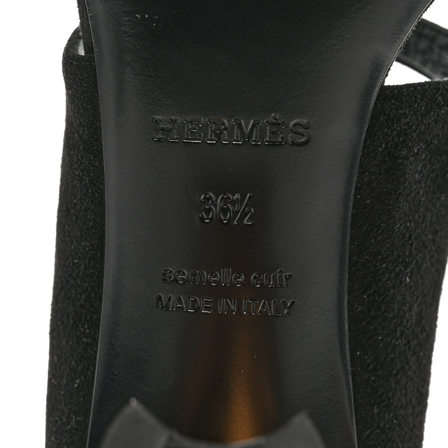 Velvet Goatskin Muse 80 Sandals 36.5 Black