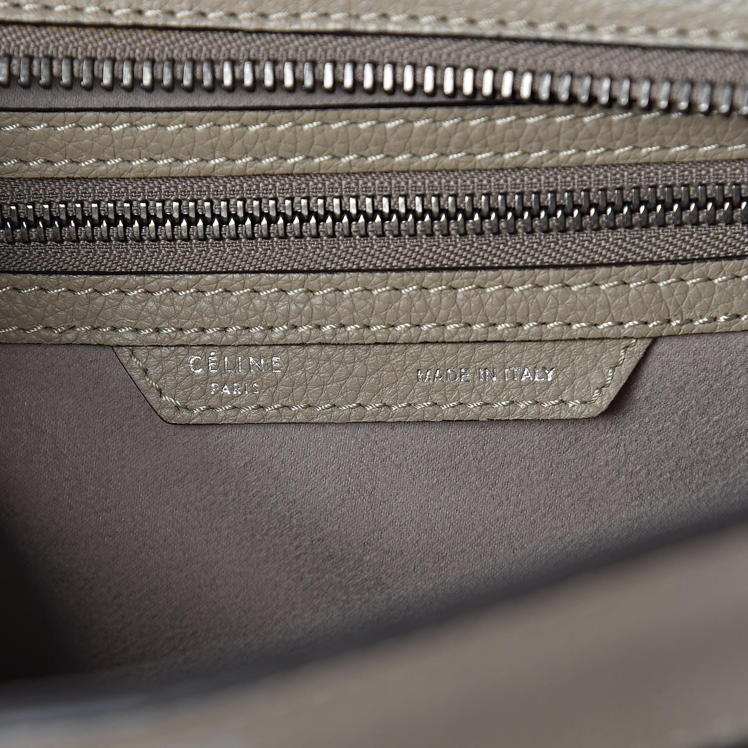 Celine Drummed Calfskin Micro Luggage Dune 6 of 11