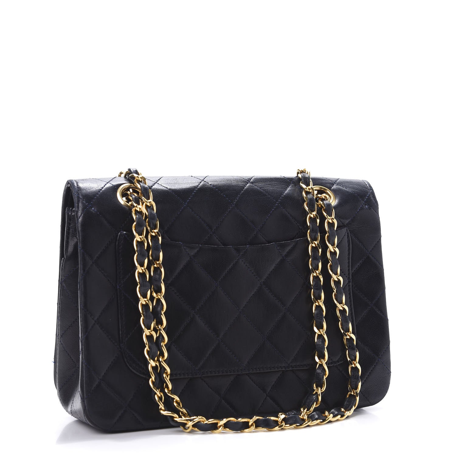 Chanel Lambskin Quilted Small Single Flap Navy 3 of 11