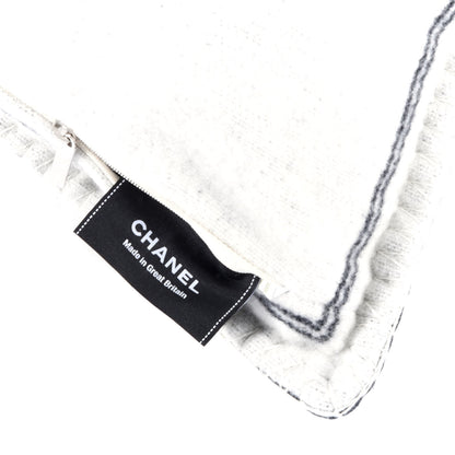 Chanel Merino Wool Cashmere CC Pillow Black White 3 of 4