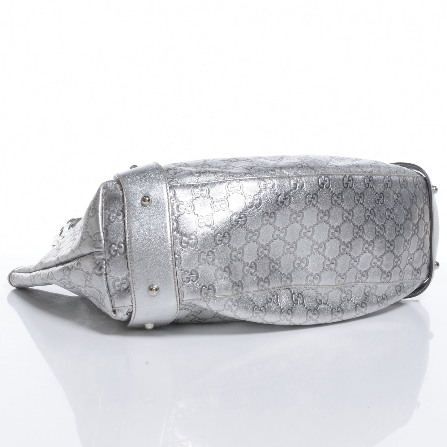 Guccissima Metallic Pelham Medium Shoulder Bag Silver